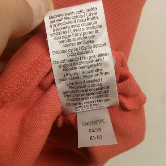 PSYCHO BUNNY | Coral Orange Pima Cotton Striped Collar Bunny Logo Preppy Polo XL - Picture 9 of 10